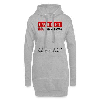 Gästebuch 53 Jahre Geburtstag Deko Bitte Eintragen - Hoodie-Kleid - Grau meliert - Vorne
