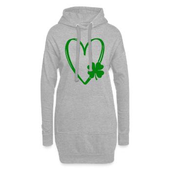 Accessoires de la Saint-Patrick Irlande Shamrock Décoration - Sweat-shirt à capuche long Femme - gris chiné - Devant
