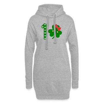 Accessoires de la Saint-Patrick Irlande Shamrock Décoration - Sweat-shirt à capuche long Femme - gris chiné - Devant