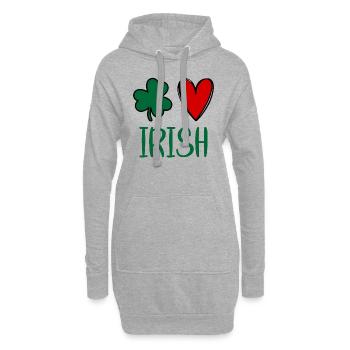 St Patricks Day Accessoires Ireland Shamrock Deko - Hoodie-Kleid - Grau meliert - Vorne