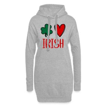 Accessoires de la Saint-Patrick Irlande Shamrock Décoration - Sweat-shirt à capuche long Femme - gris chiné - Devant