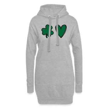 Accessoires de la Saint-Patrick Irlande Shamrock Décoration - Sweat-shirt à capuche long Femme - gris chiné - Devant