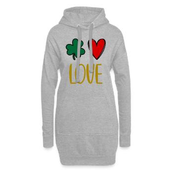 Accessoires de la Saint-Patrick Irlande Shamrock Décoration - Sweat-shirt à capuche long Femme - gris chiné - Devant