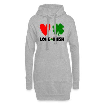 St Patricks Day Accessoires Ireland Shamrock Deko - Hoodie-Kleid - Grau meliert - Vorne