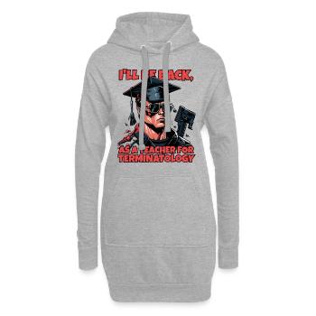 Robot cyborg diplômé en terminatologie - Sweat-shirt à capuche long Femme - gris chiné - Devant