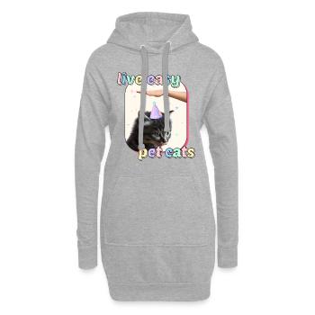 Katzen Meme - Live Easy Pet Cats - Hoodie-Kleid - Grau meliert - Vorne