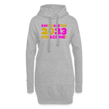 Kindergarten 2023 Ich Komme Mädchen Kita Geschenk - Hoodie-Kleid - Grau meliert - Vorne