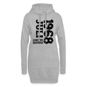 1968 Juli Limited Edition Geburtstag Geschenk - Hoodie-Kleid - Grau meliert - Vorne