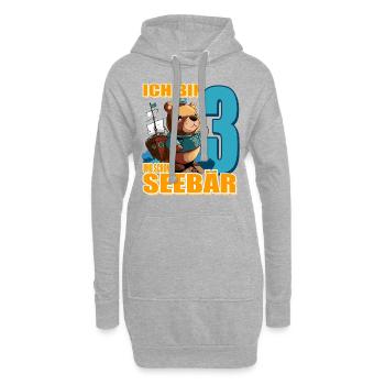 Kapitän Ich Bin 3 Und Schon Seebär - Hoodie-Kleid - Grau meliert - Vorne