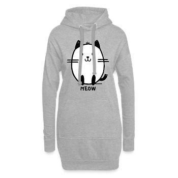 mignon dessin animé miaou chat - Sweat-shirt à capuche long Femme - gris chiné - Devant