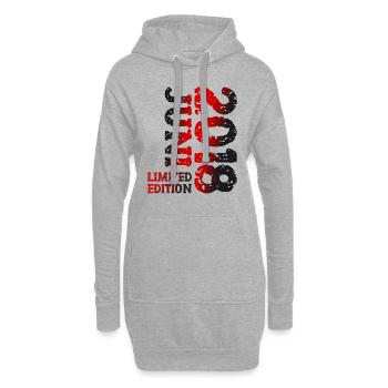 2018 Juni Limited Edition Geburtstag Geschenk - Hoodie-Kleid - Grau meliert - Vorne
