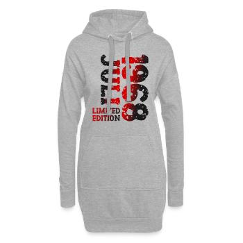 1968 Juli Limited Edition Geburtstag Geschenk - Hoodie-Kleid - Grau meliert - Vorne