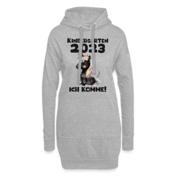 Kindergarten 2023 Jungen Mädchen Kita Geschenk - Hoodie-Kleid - Grau meliert - Vorne