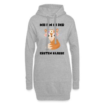 Mädchen Einschulung 2023 Schulbeginn Schulkind - Hoodie-Kleid - Grau meliert - Vorne
