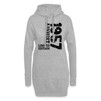 1957 August Limited Edition 66. Geburtstag Outfit - Hoodie-Kleid - Grau meliert - Vorne