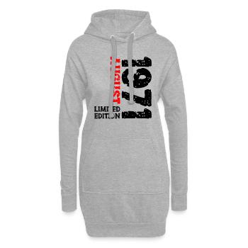 1971 August Limited Edition 52. Geburtstag Outfit - Hoodie-Kleid - Grau meliert - Vorne