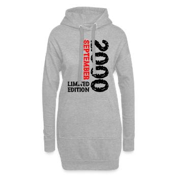 2000 Septembre Édition Limitée 23rd Birthday Deco - Sweat-shirt à capuche long Femme - gris chiné - Devant