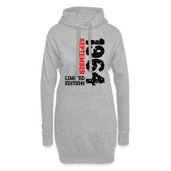 1964 Septembre Edition Limitée 59th Birthday Deco - Sweat-shirt à capuche long Femme - gris chiné - Devant