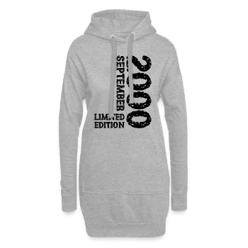 2000 Septembre Édition Limitée 23rd Birthday Deco - Sweat-shirt à capuche long Femme - gris chiné - Devant