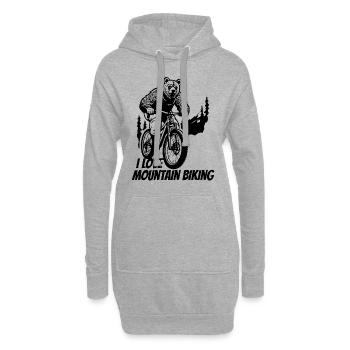 I love mountain biking, cyclist biker bear - Hoodie Dress - heather grey - Front