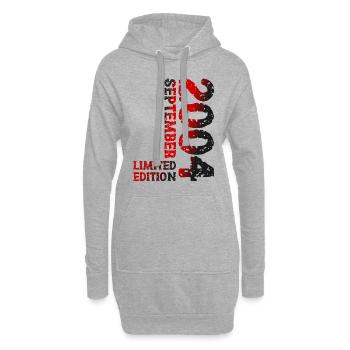 2004 September Limited Edition 19. Geburtstag Deko - Hoodie-Kleid - Grau meliert - Vorne