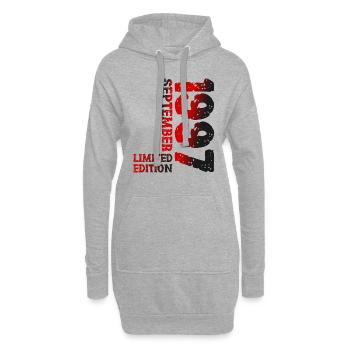1997 September Limited Edition 26. Geburtstag Deko - Hoodie-Kleid - Grau meliert - Vorne