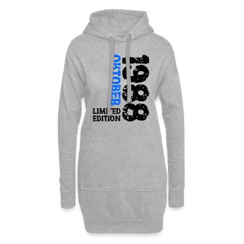 1988 Oktober Limited Edition 35. Geburtstag Deko - Hoodie-Kleid - Grau meliert - Vorne