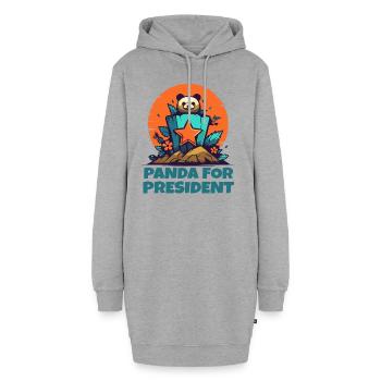 Panda for President - Hoodie-Kleid - Grau meliert - Vorne