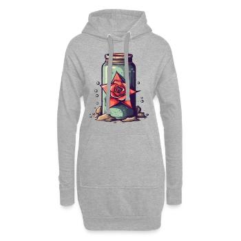 Flasche mit Zaubertrank und Rose - Hoodie-Kleid - Grau meliert - Vorne
