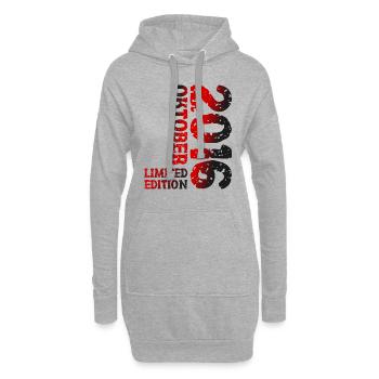 2016 Oktober Limited Edition 7. Geburtstag Deko - Hoodie-Kleid - Grau meliert - Vorne