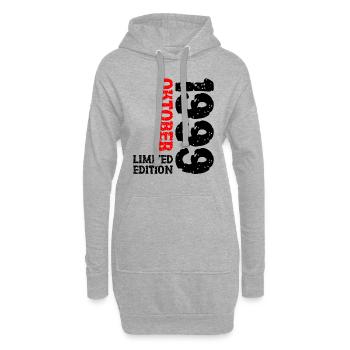 1999 Oktober Limited Edition 24. Geburtstag Deko - Hoodie-Kleid - Grau meliert - Vorne