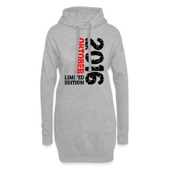 2016 Oktober Limited Edition 7. Geburtstag Deko - Hoodie-Kleid - Grau meliert - Vorne