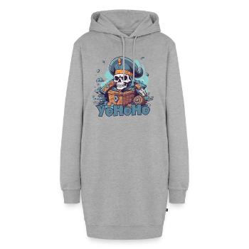 Yo Ho Ho Pirate et un trésor - Sweat-shirt à capuche long Femme - gris chiné - Devant