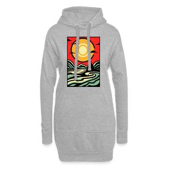 Moderne abstrakte Szene der Natur - Hoodie-Kleid - Grau meliert - Vorne