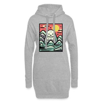Qu’il neige au pôle Nord - Sweat-shirt à capuche long Femme - gris chiné - Devant