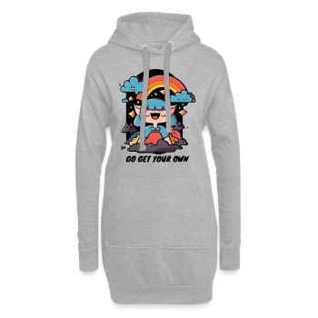 Obtenez votre propre endroit heureux - Sweat-shirt à capuche long Femme - gris chiné - Devant
