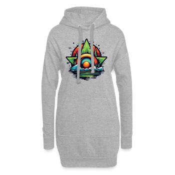 La nature est la star - Sweat-shirt à capuche long Femme - gris chiné - Devant