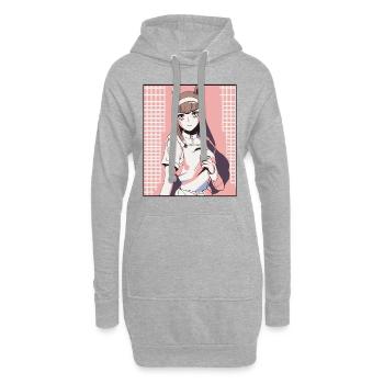 Weebs lieben Anime Mädchen - Hoodie-Kleid - Grau meliert - Vorne
