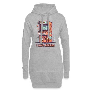 Ich liebe Arcade Gaming - Hoodie-Kleid - Grau meliert - Vorne