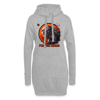 Forever Biking : Skull Emblem à moto - Sweat-shirt à capuche long Femme - gris chiné - Devant