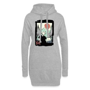 Belle journée dans la nature sous le soleil rouge du Japon - Sweat-shirt à capuche long Femme - gris chiné - Devant