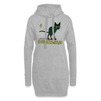 Le chat fait ce qu’il veut - Sweat-shirt à capuche long Femme - gris chiné - Devant