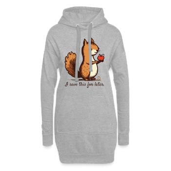 Je vais garder ça pour plus tard : Cartoon Squirrel - Sweat-shirt à capuche long Femme - gris chiné - Devant