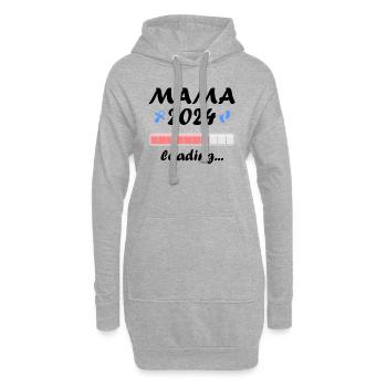 Mama 2024 Loading Schwangerschaft Bekanntgabe Baby - Hoodie-Kleid - Grau meliert - Vorne
