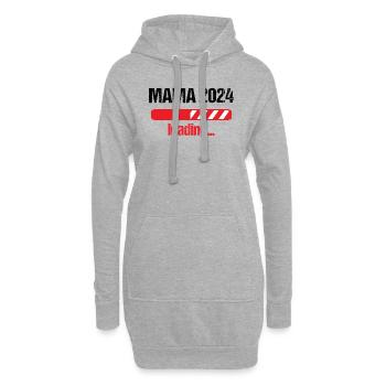 Mama 2024 Loading Schwangerschaft Bekanntgabe Baby - Hoodie-Kleid - Grau meliert - Vorne