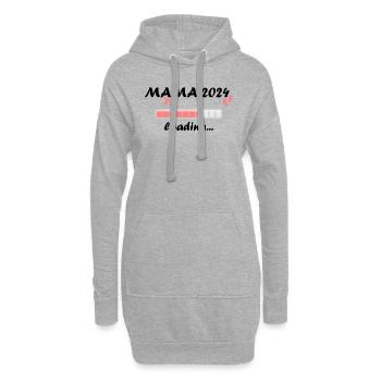 Mama 2024 Loading Schwangerschaft Bekanntgabe Baby - Hoodie-Kleid - Grau meliert - Vorne