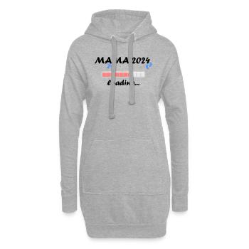 Mama 2024 Loading Schwangerschaft Bekanntgabe Baby - Hoodie-Kleid - Grau meliert - Vorne