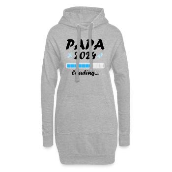 Papa 2024 Loading Vaterschaft Vater Werden Dad - Hoodie-Kleid - Grau meliert - Vorne