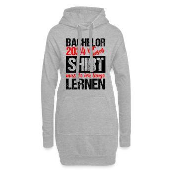 Bachelor 2024 Lange Genug Gelernt Lasst Uns Feiern - Hoodie-Kleid - Grau meliert - Vorne