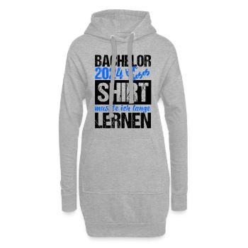 Bachelor 2024 Lange Genug Gelernt Lasst Uns Feiern - Hoodie-Kleid - Grau meliert - Vorne